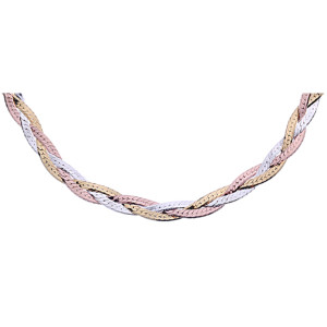Colier argint in trei culori Braided DiAmanti HB3RG3C40-45cm-DIA (Argint 925‰ 8,9 g.)